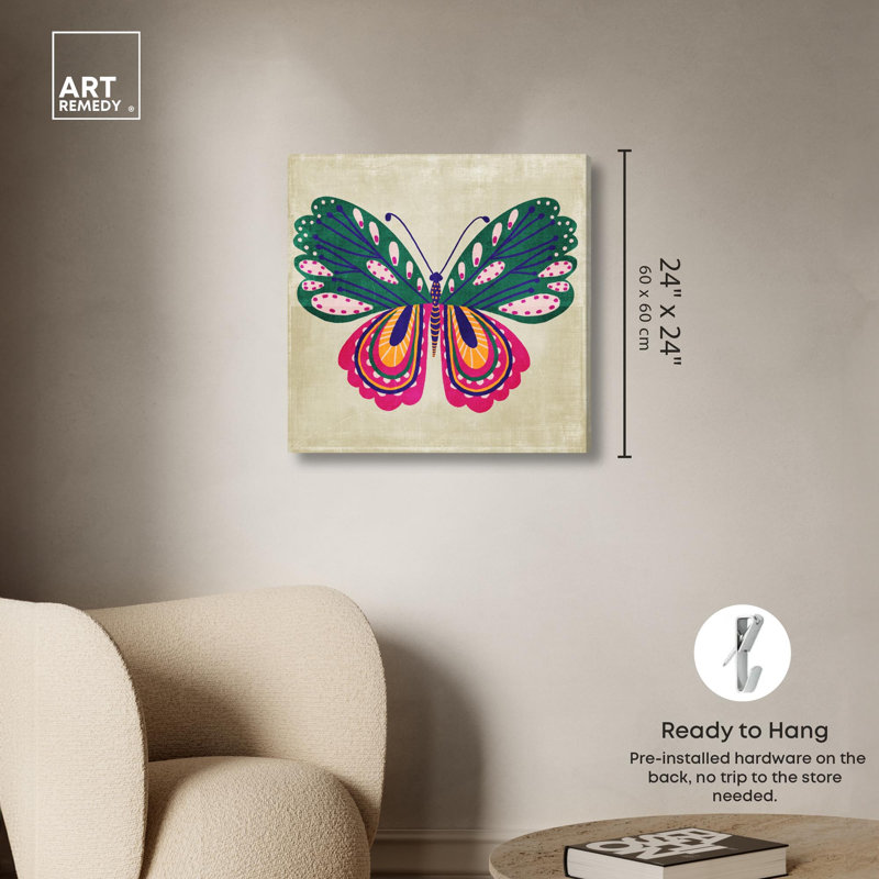 «Butterfly Wings» par Art Remedy, H 24 po x l 24 po, Toile tendue