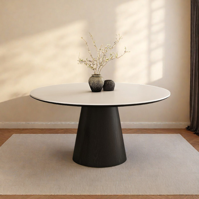 Table ronde en bois massif, H 29,52 po x L 62,99 po x l 62,99 po