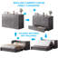 Grand lit escamotable Murphy avec grand tiroir de rangement et chargement USB, gris-640051898