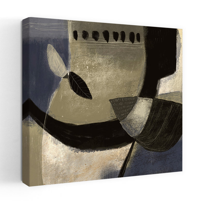 Asphalte, fleur 1, art contemporain abstrait, H 18 po x l 18 po
