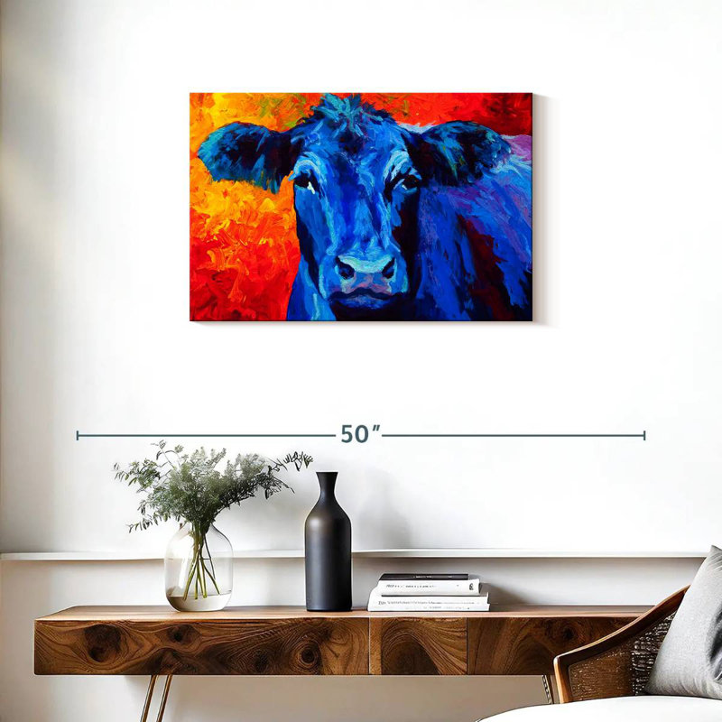 Brampt Blue Cow, 20" H x 30" W