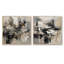 Gris intérieur noir de mondes de marbre - formes abstraites carrées collage ensemble de 2-1062080131-1062080133