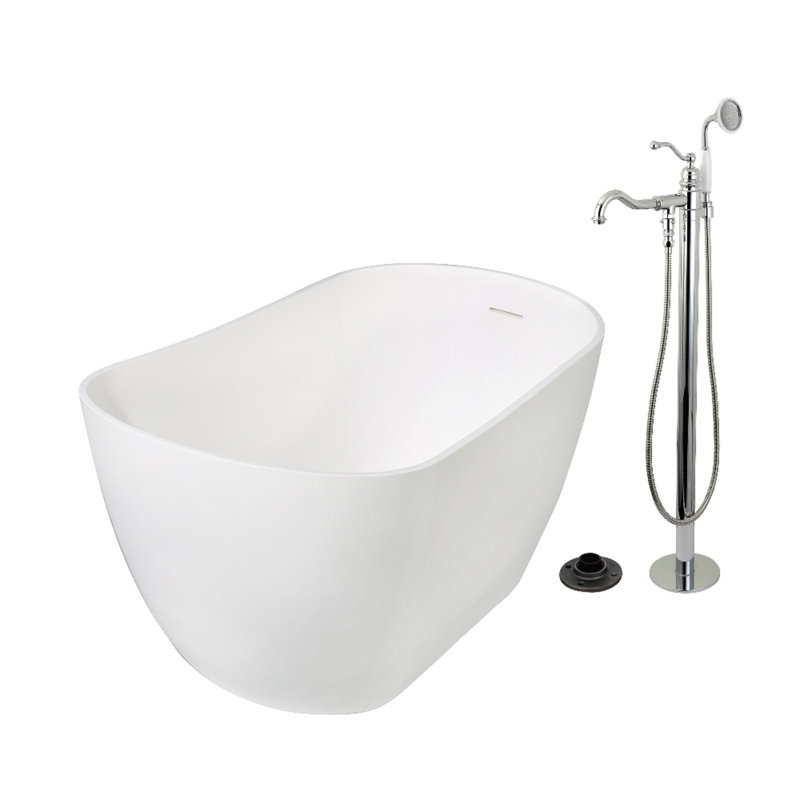 Baignoire autoportante ovale 51 po Kingston, Chrome poli