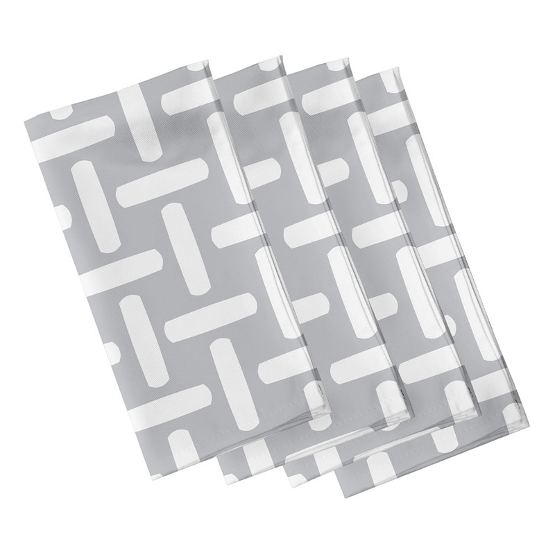 Kuse Polyester Geometric Square Napkin, 18" W x 18" L, Rain