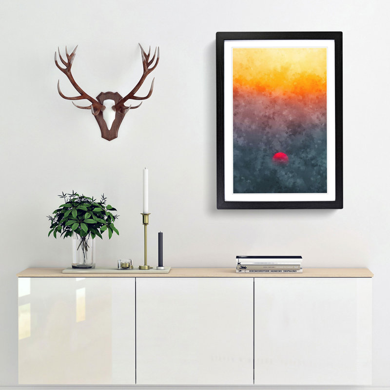 Sunset in Portugal - Framed Print, 63cm H x 45cm W x 2cm D, Black Framed