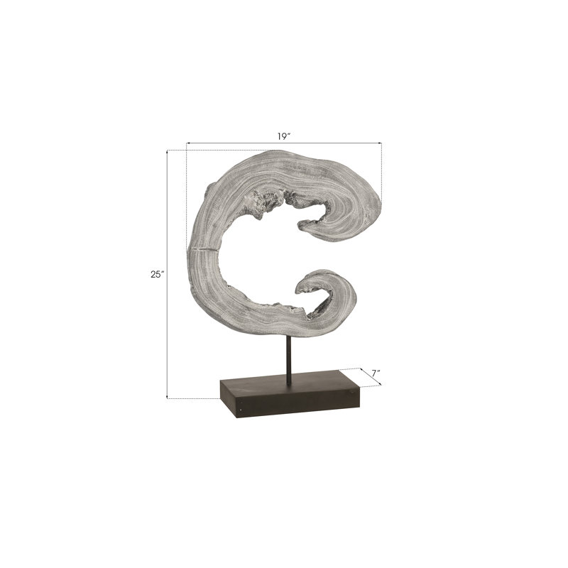 Clover Creature on Stand Sculpture, Gray