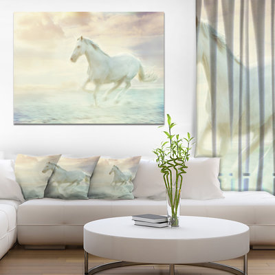 Fantaisie cheval blanc - reproduction de photo sur toile tendue