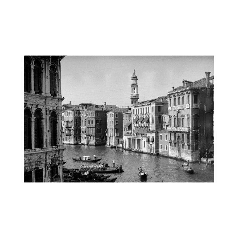 1920s-1930s Grand Canal Form Rialto Bridge Venice Italy by Vintage Images - Wrapped Canvas Print, 66.04 cm H x 45.72 cm W