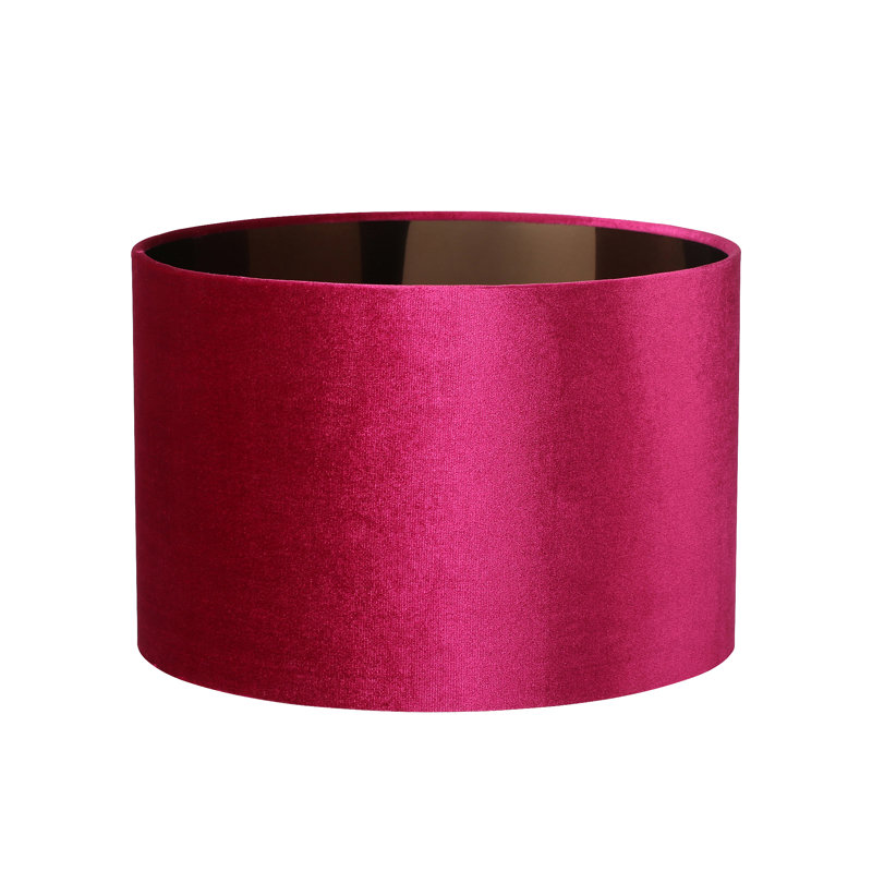 Aimon Velvet Drum ( Uno ), 26.6cm H x 40cm W x 40cm D, Raspberry