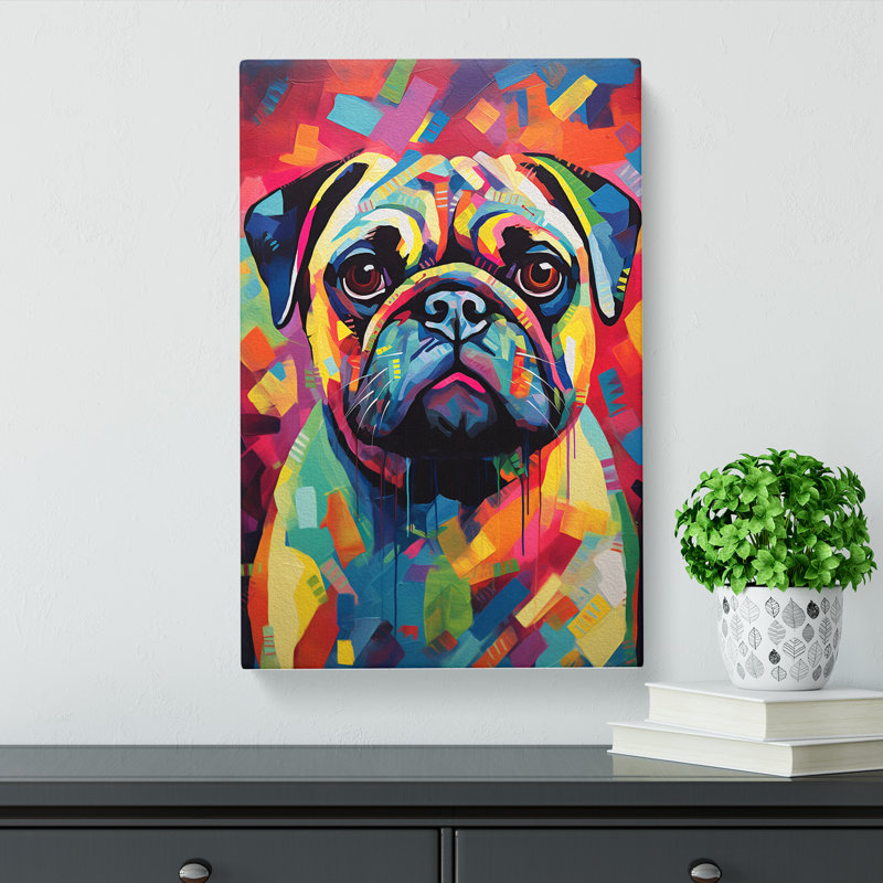 Pug Modern - Wrapped Canvas, 50cm H x 35cm W x 3cm D