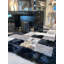 Tapis noir/gris/beige à surface beige fait main géométrique Nevin-342687370