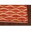 Tapis rouge / beige en laine noué à la main de conception unique 4 pi 1 po x 6 pi 2 po New Age