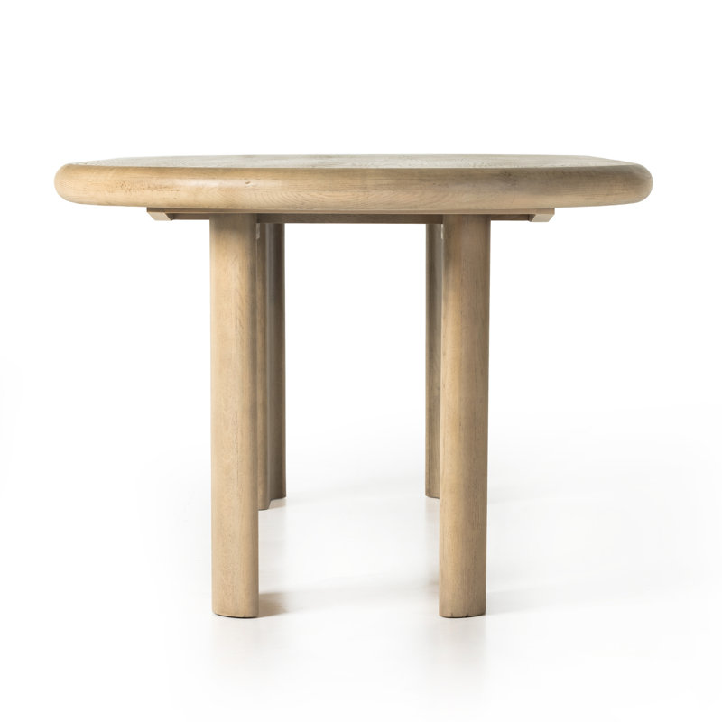 Light Oak Extendable Oval Dining Table with Solid Wood Base