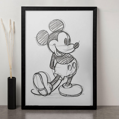 Mickey Mouse Sketched - Picture Frame Drawing