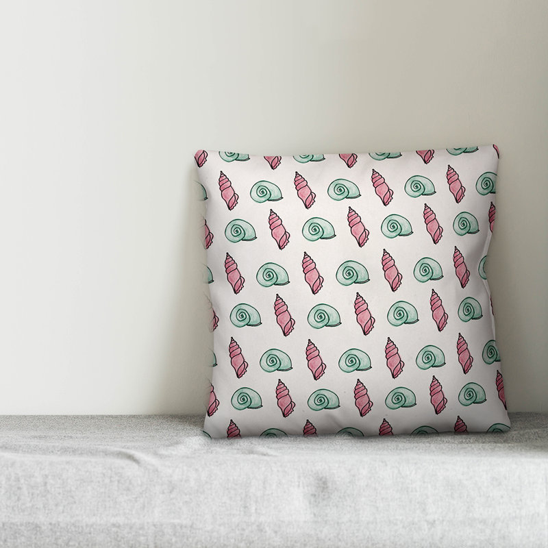  Coussin Green and Pink Shells