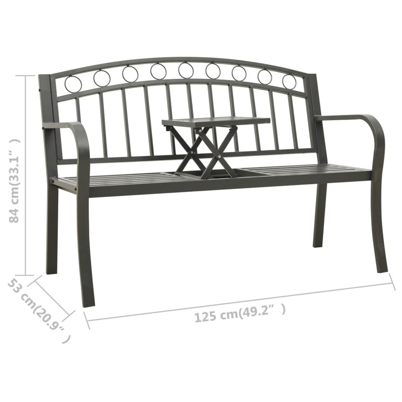 Banc de jardin en acier Brac, gris