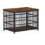 Porte de cage de style meuble en fer forgé avec ouvertures latérales, brun rustique, l 43,3 po x P 29,9 po x H 33,5 po.