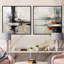 Collage abstrait beige et noir sur route - ensemble de 2 collages abstraits carrés-896896634-896896635