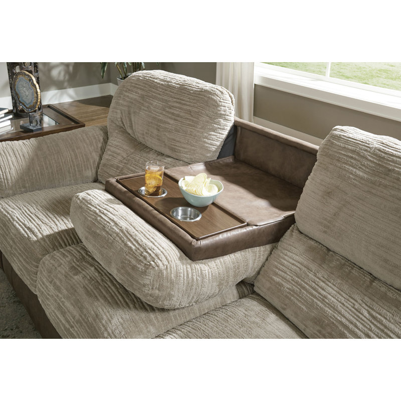 Midgie 96" Wide Upholstered Sofa with Drop Down Table