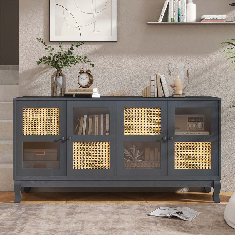 Buffet polyvalent au design gracieux et amplement de rangement pour chaque pièce, Gris foncé antique