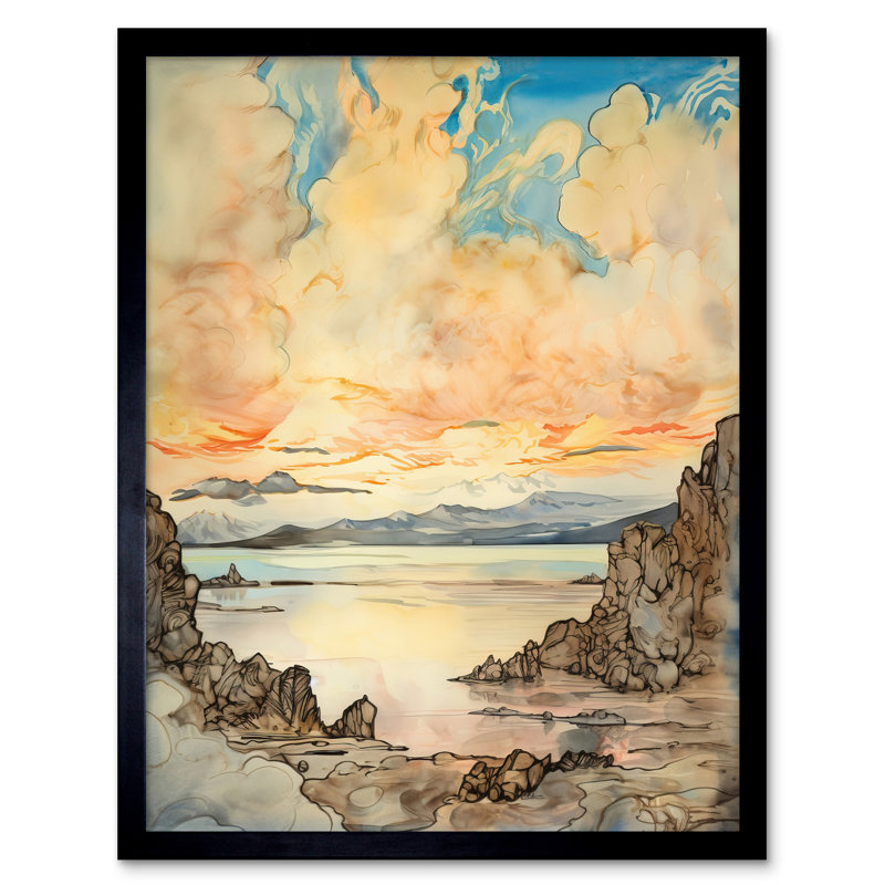 Archan Pastel Colour Atmospheric Cloud Sunrise Over Mono Lake - Single Picture Frame Print