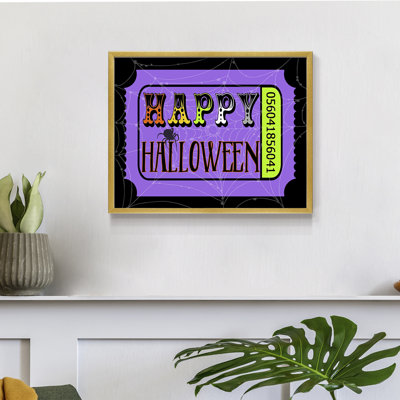 Happy Halloween Ticket -Framed Print - Restickable