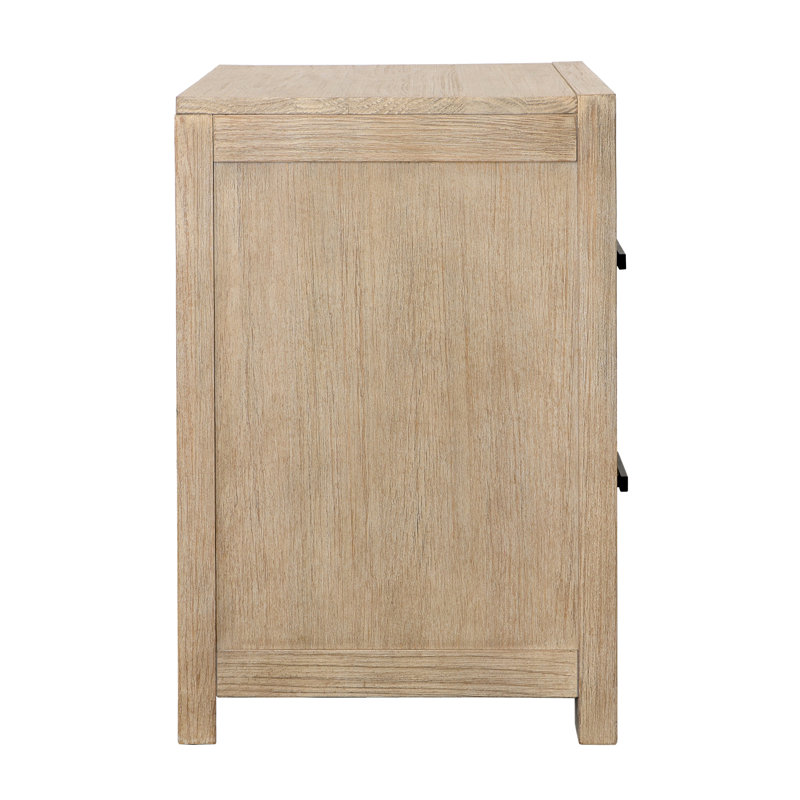Roux 2-Drawer Pine Wood Nightstand