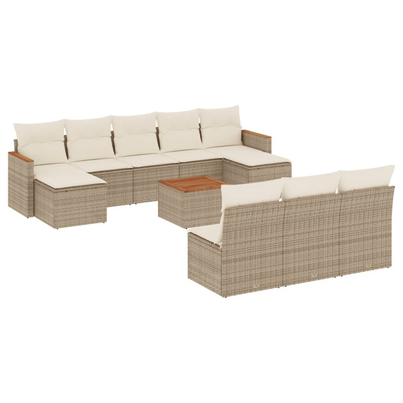 Grand canapé modulaire en rotin PE Vidaxl