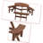Mistie Farmhouse Outdoor Round Picnic Table with 2" Diameter Umbrella Hole-1848435253