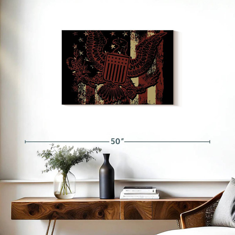Brampt American Flag Grunge Eagle, 20" H x 30" W