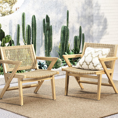 Brown And Wood Outdoor Club Chairs - 2  2  & Resilient