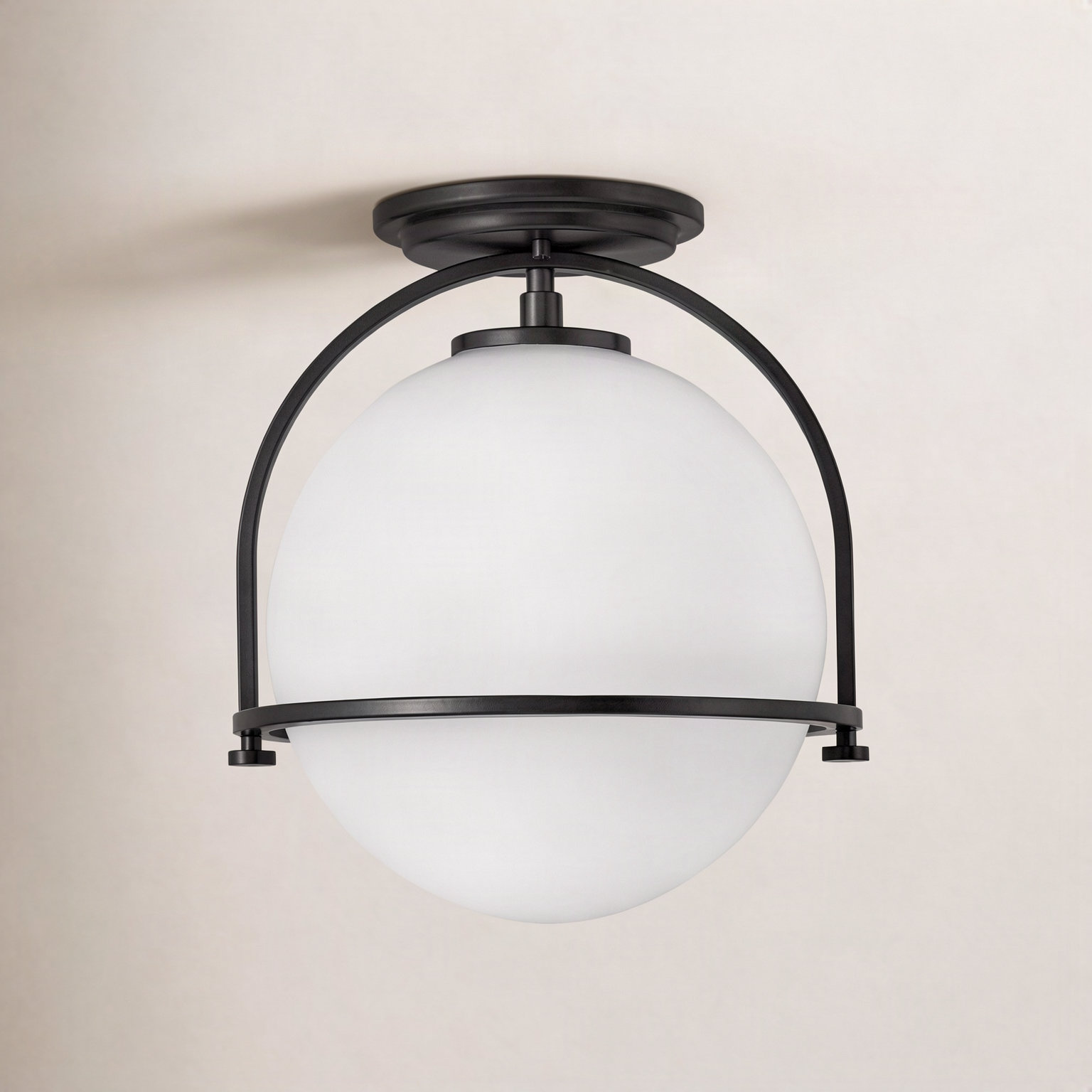 Mccormick Single Light Flush Mount, Black