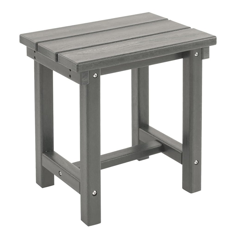 All Weather Adirondack Outdoor HDPE Side Table, Gray