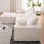 Canapé modulaire en forme de U de 113 po, 4 places, canapé-lit à 4 places, rembourré à compression, sans assemblage, mousse complète pour un espace de vie confortable en velours côtelé beige et blanc-137729014