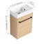 Meuble-lavabo mural flottant de 16 pouces avec lavabo en céramique et armoire à fermeture en douceur, parfait pour les petites salles de bain