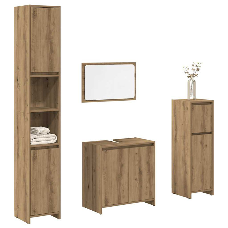 Mustique Bathroom Storage Furniture Set, Artisan Oak
