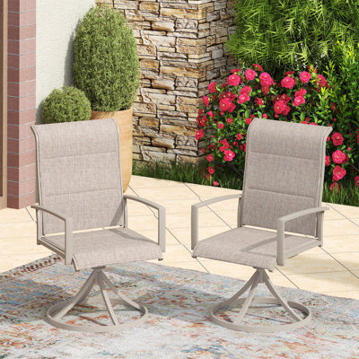 Chaises de patio rembourrées et pivotantes