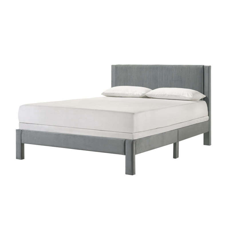 Mobilier de chambre à coucher 1pc, Gris clair, Grand lit