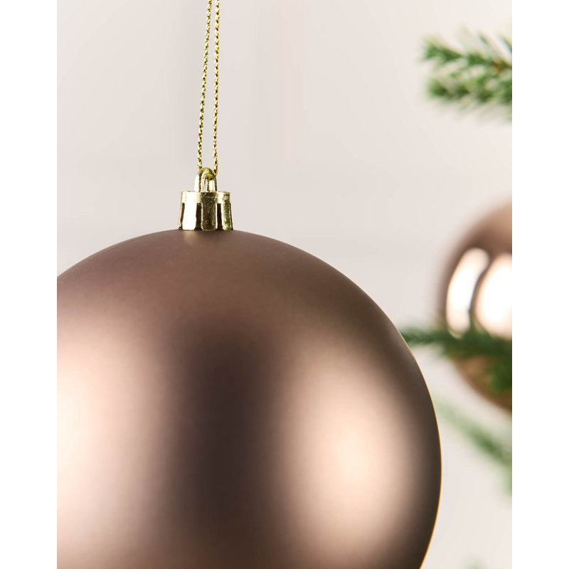 Polystyrene Shatterproof Bauble, 11 cm H x 9.9 cm W x 9.9 cm D, mocha, 9