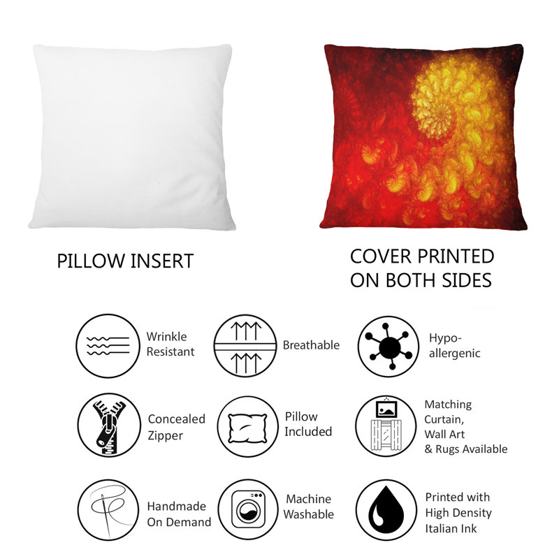 Coussin décoratif orange et rouge Infinity Spiral