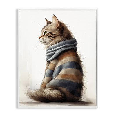 Chat en rayé, estampe numérique par Sasha