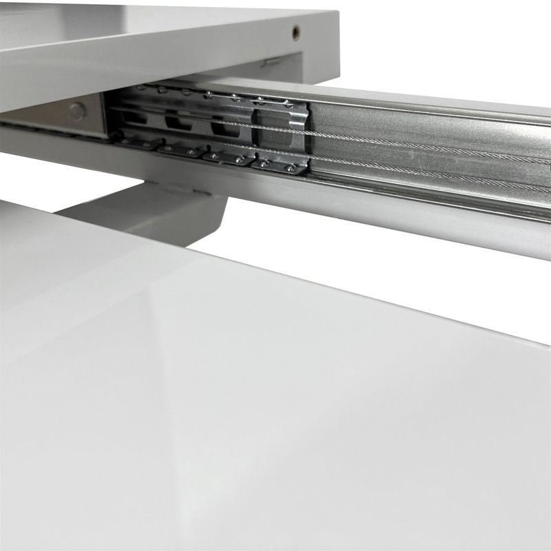 Table de salle à manger 47,25 à 63 po moderne blanc brillant pour 4 à 6 personnes