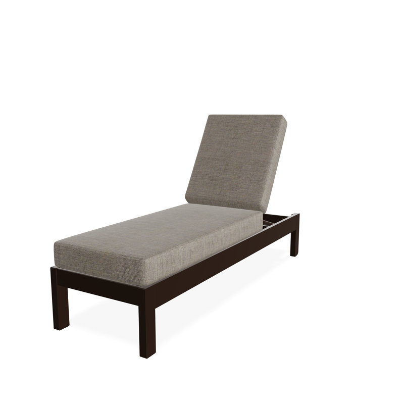 Chaise longue sans accoudoirs en polyester à 3 positions Leeward, Tissage uni cendre coulée Sunbrella®, Kona