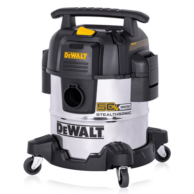 DEWALT 5 Gallon 4 HP STEALTHSONIC Shop Vacuum Wet and Dry DXV05S-QTB with 6 Dust Bags Ultra Quiet Stainless Steel Wet/Dry Vacuum Cleaner with Powerful