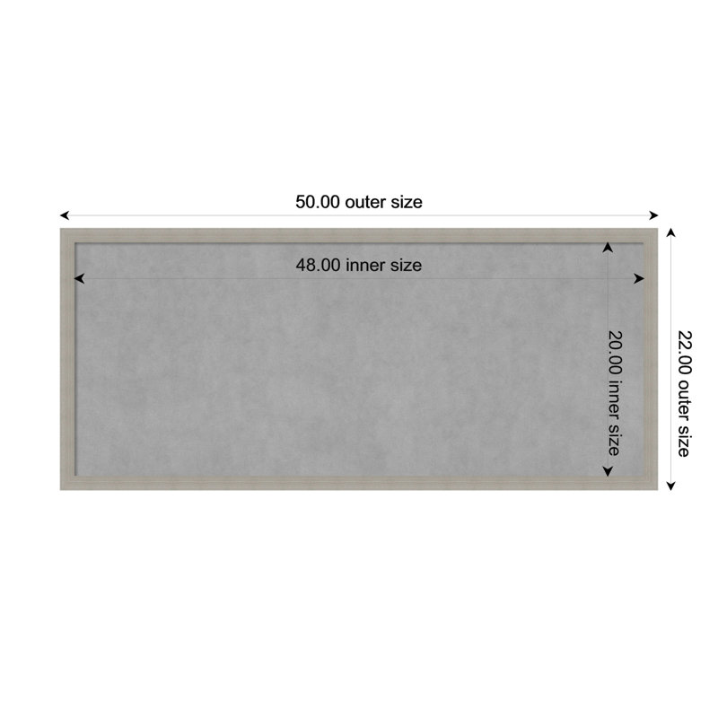 Tableau magnétique en métal Woodgrain, H 22 po x l 50 po