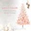 Arbre de Noël artificiel épinette non éclairé 7 pi avec branches réalistes et 1000 pointes, rose-554313649