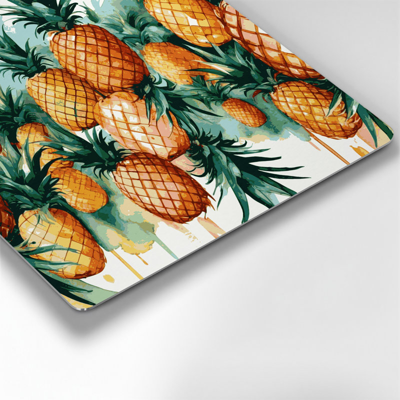 Fruit, ananas, art mural en métal brun, H 12 po x l 12 po