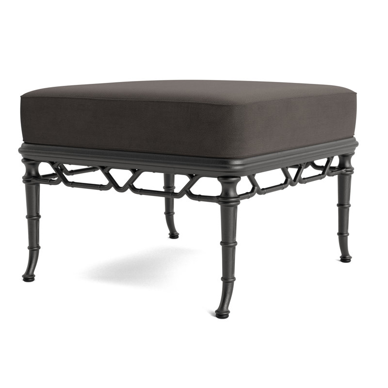 Calcutta Outdoor Ottoman, Textured Pewter, Fushion Charcoal