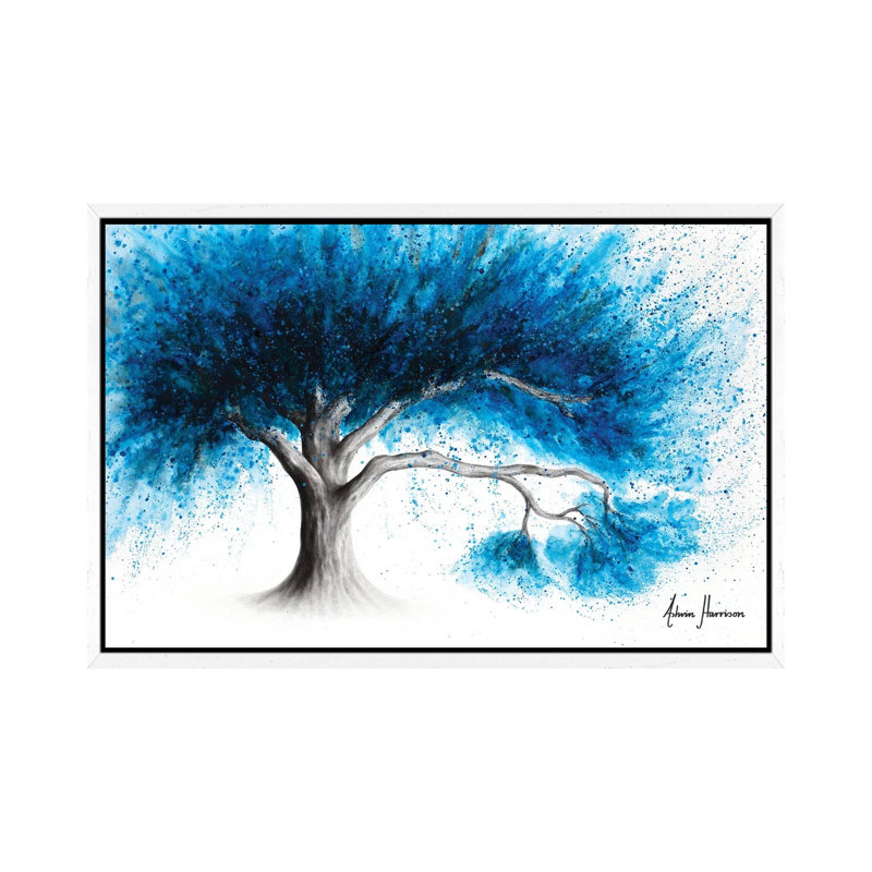 Dreamy Night Tree by Ashvin Harrison - Print on Canvas, 101.6 cm H x 66.04 cm W, White Framed