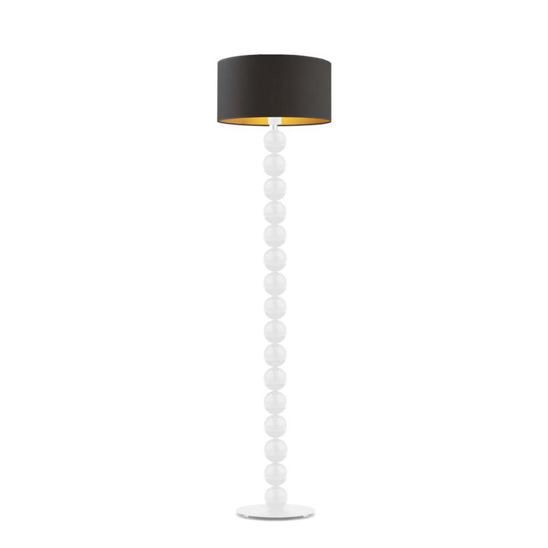 Moody 158cm Traditional Floor Lamp, White, Black